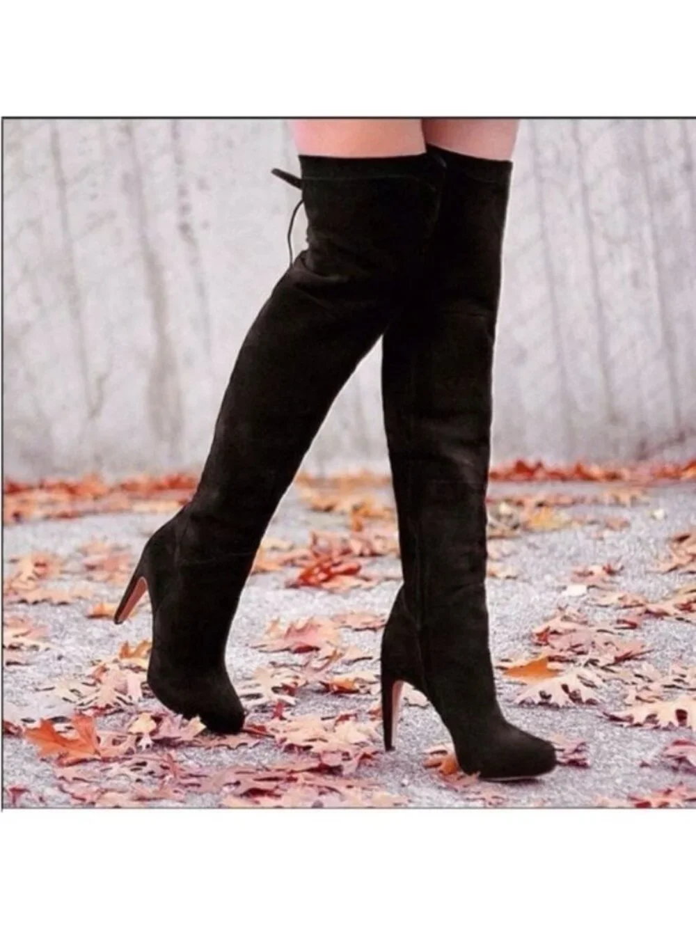 SAM EDELMAN Kayla Over the Knee heeled Suede Black Boot 8